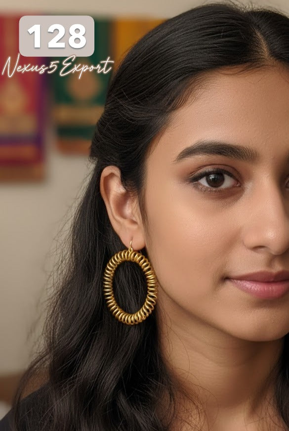 Matte Gold Designer Earring