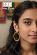Matte Gold Designer Earring