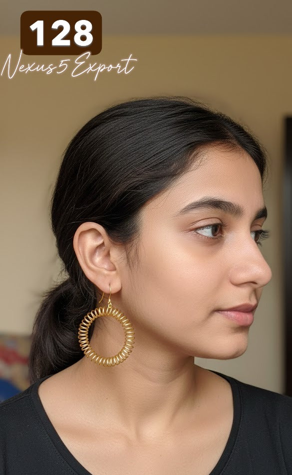 Matte Gold Designer Earring