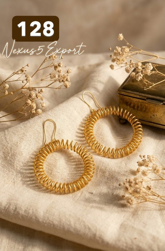 Matte Gold Designer Earring