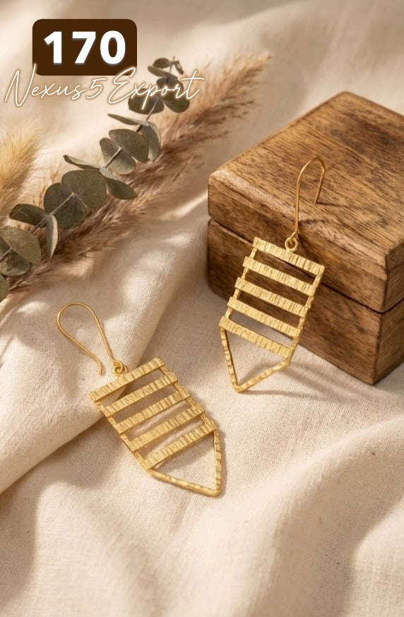 Matte Gold Designer Fusion Earring