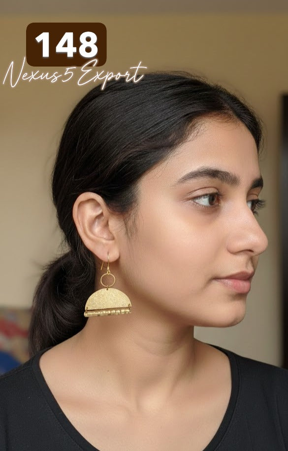 Matte Gold Designer Fusion Earring