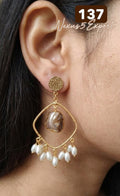 Matte Gold Baroque Pearl Earring